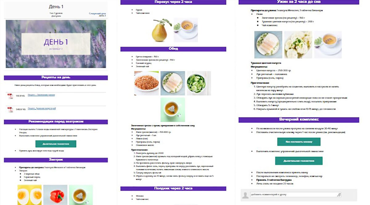 primer raspisanija na den